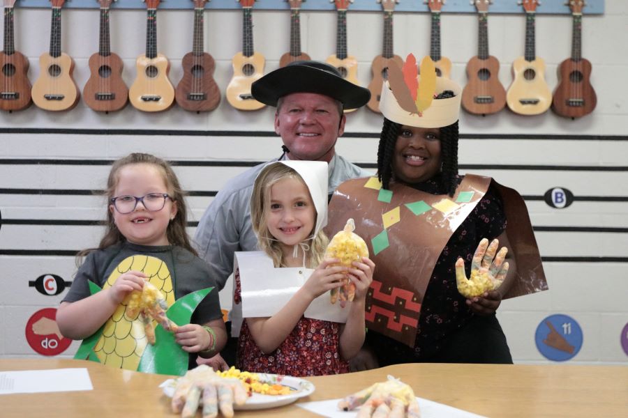 Dr. Thurman with Thanksgiving kids